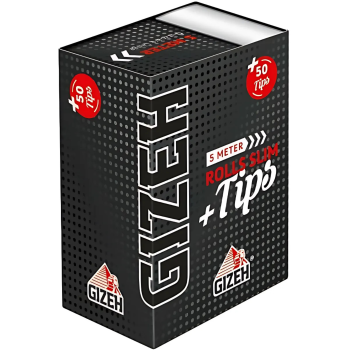 GIZEH - Black Rolls + Tips (5 Meter + 50 Filter Tips)